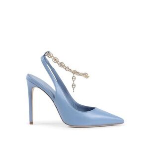 Dee Ocleppo Sophie Pump - Sky Blue Chain Slingback Pointed Toe Heel sz 39.5 US 9